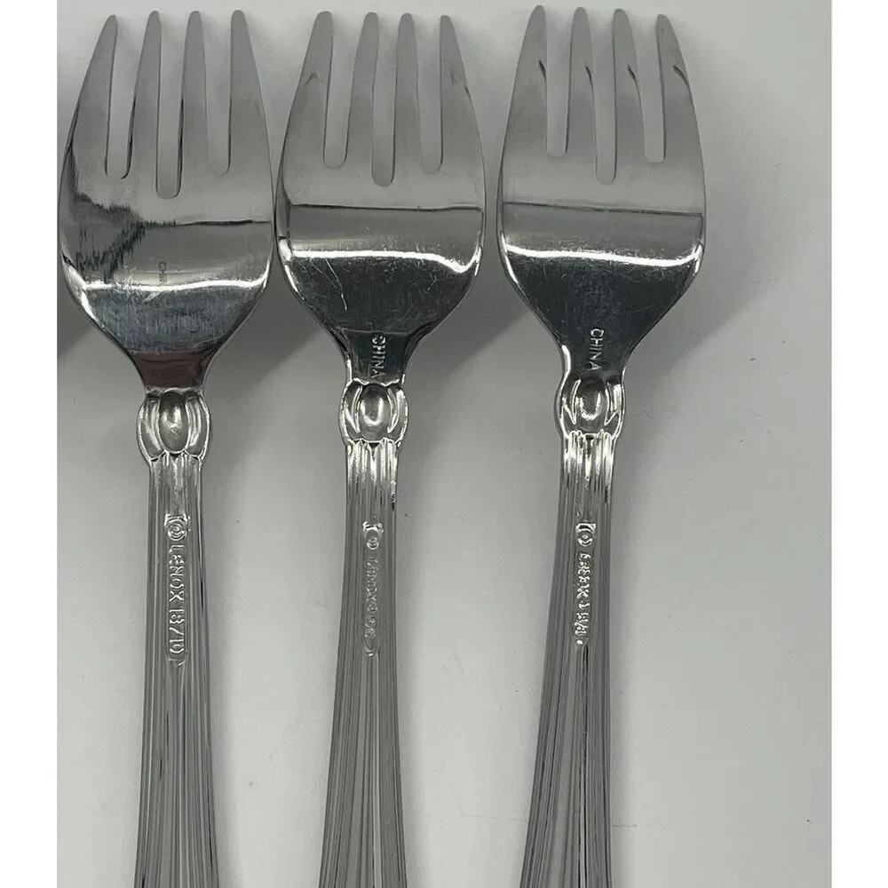 Lenox CHANDELLE Salad Forks GLOSSY 18/10 Stainless China 6 7/8